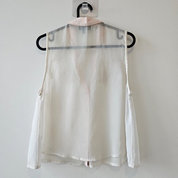 Topshop Sheer Sleeveless Blouse Size 6 - Picture 2 of 3